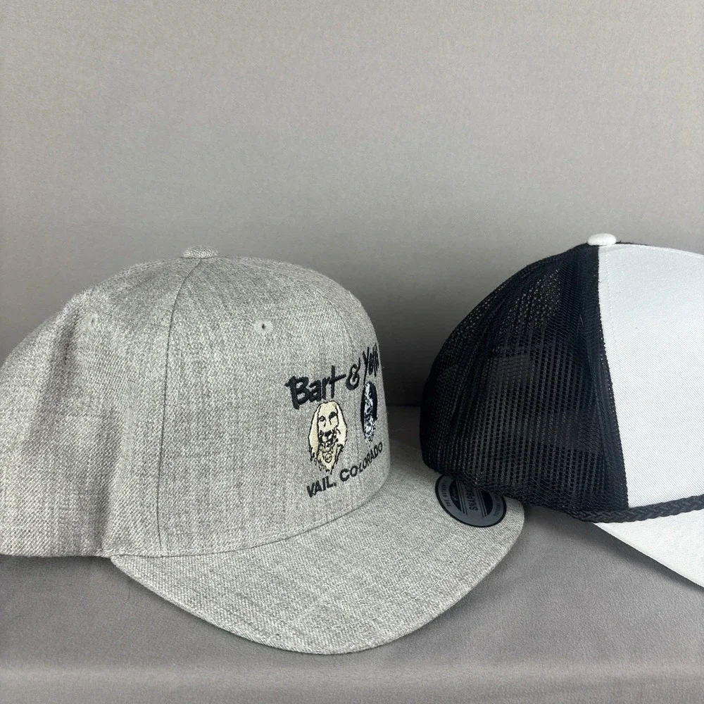 Lot of 2 Bart & Yeti's Pub Vail Colorado Ski Bar SnapBack Hats